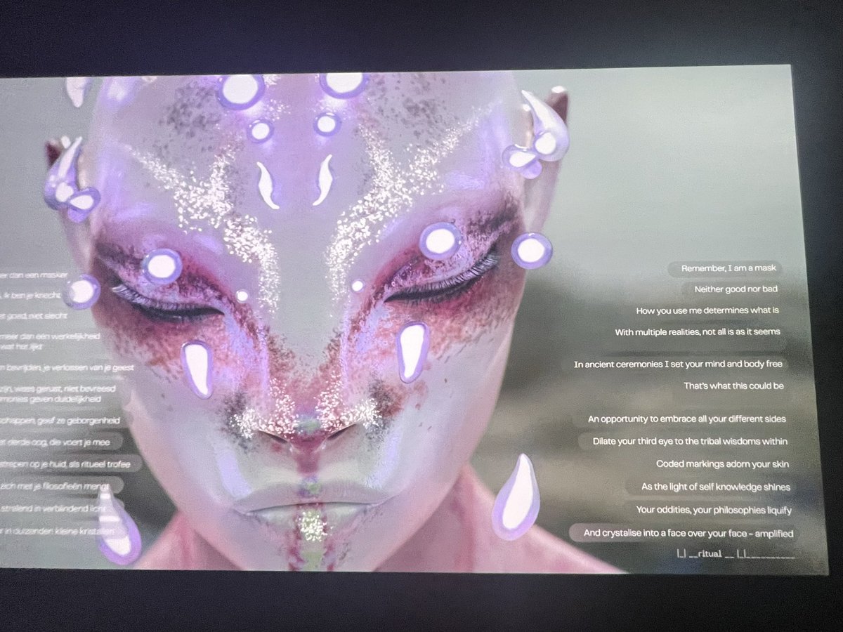 Completely captivated by what’s on at @NxtMuseum right now.

Not only is the curation rich &amp; the tech bonkers, there’s deep intention + accessibility embedded throughout.

Feels like every museum should consider transition rooms hosted by an ancient poet guide from the future ✨