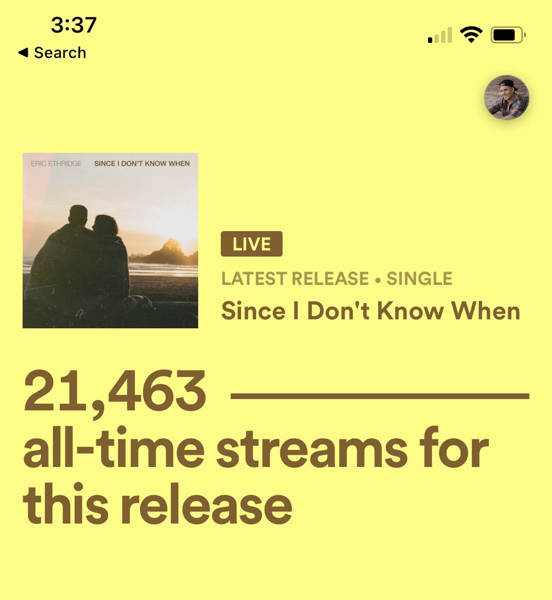 Wow … my new song “Since I Don’t Know When” has been streamed over 20,000 TIMES on the weekend on @spotify !🤯 I wanna send a huge THANK YOU to my friends at @SpotifyCanada for the love on this one, and for all of you guys sharing and streaming this song! #countrymusic #spotify
