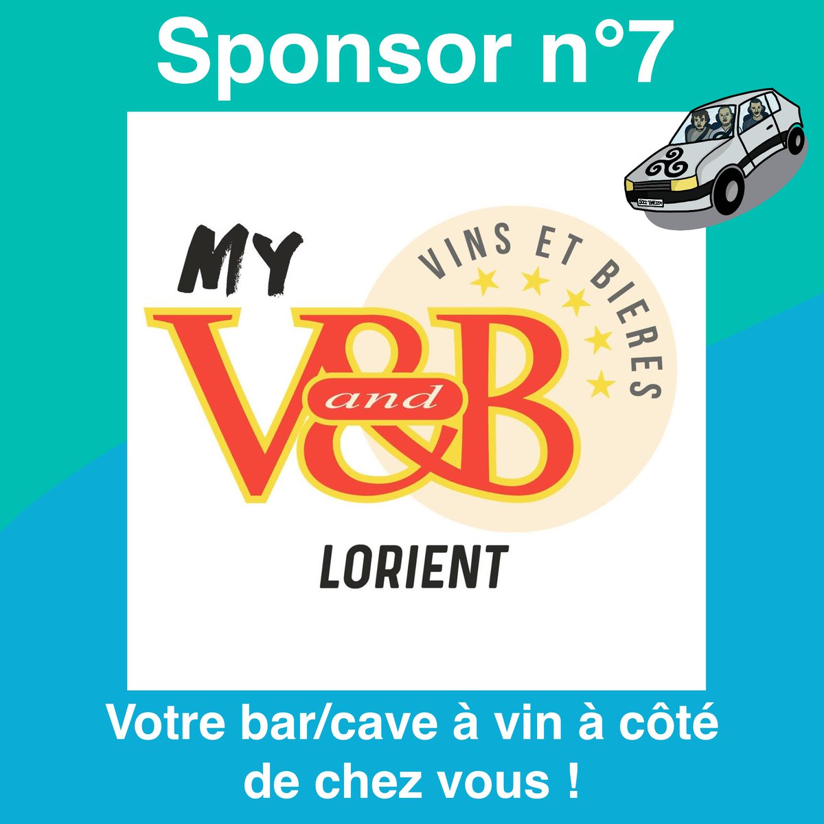 SoliBreizh's tweet photo. 🍷🍻 Sponsor n°7  - V&amp;B de Lorient 🍻🍷

Votre Bar/Cave à vin à côté de chez vous ! 🏪💫

Large choix d'alcools en ligne et bar convivial pour des moments entre amis et collègues. 🍺🥂

#europraid #peugeot205 #association #humanitaire #voyage #roadtrip #europe #aventure https://t.co/L4UobwP7Cb