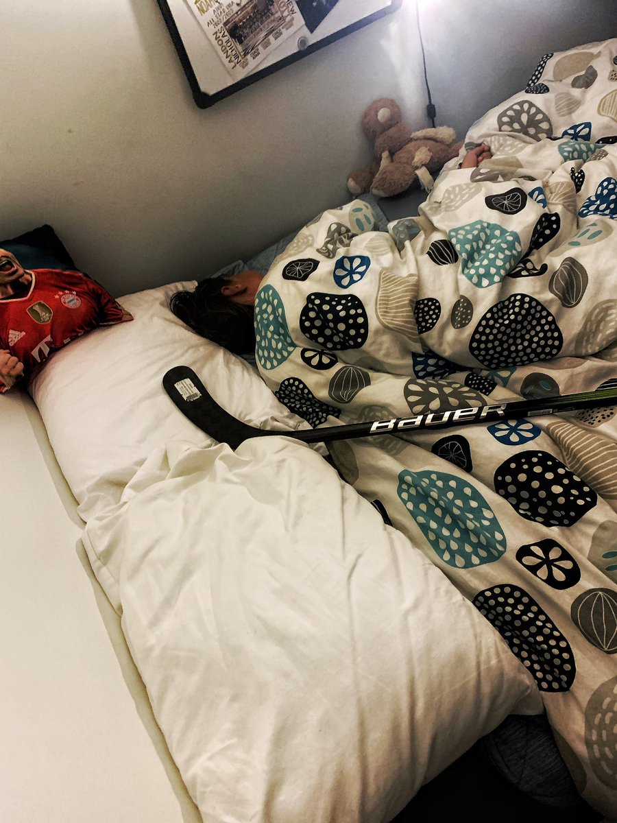 ingoeckoldt's tweet photo. Does anyone else’s kid sleep with their new twig on the first night? He does this with every stick….and I love him for it.
@bauerhockey @NlSportsCraft
#newtwig #hockeyplayer #hyperlite2 #fortheloveofthegame https://t.co/bOeDKEOY9k