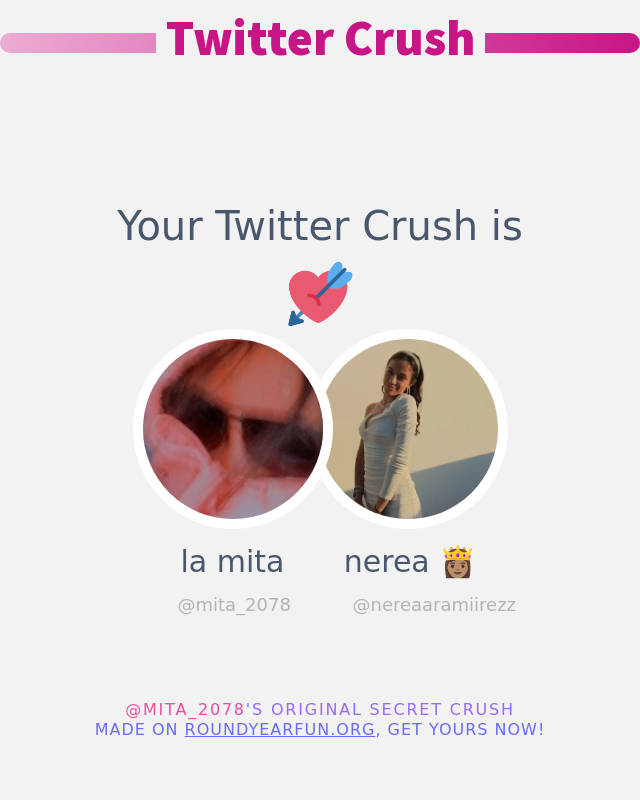 Mi Crush en Twitter es: <a href="/nereaaramiirezz/">nereaa 🧚🏽‍♀️</a>

➡️ twitterfun.games/twittercrush?l…