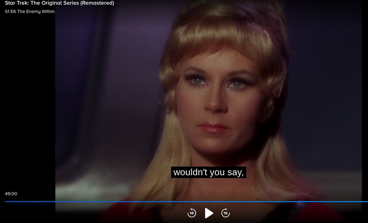 Jill47LiveTweet's tweet photo. #TOSSatNight #TheEnemyWithin
In my head canon, when Spock leers at Rand at the end and hints that Rand probably liked Imposter Kirk's sexual abuse, we see that there was actually an Imposter Spock on the ship the whole time. #NotMySpock https://t.co/yPd5GaGaX3