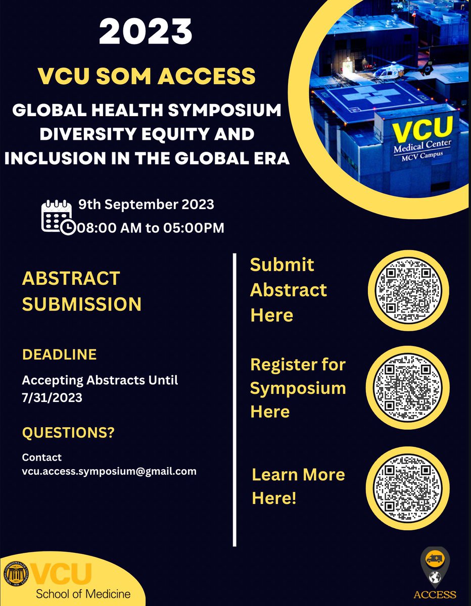 Register and join us for our annual ACCESS global health symposium focusing on Diversity Equity and Inclusion in the Global Era and submit an abstract by 7/31!