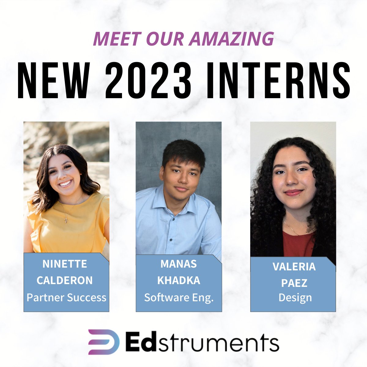 edstruments's tweet photo. Edstruments is thrilled to welcome the 2nd 1/2 of our talented summer 2023 intern hires! They bring enthusias and a thirst for knowledge to our team. We're excited to make this a memorable summer of growth together! #InternshipProgram #Summer2023Hires #EdTech #Edstruments https://t.co/hOY7SqXu3t