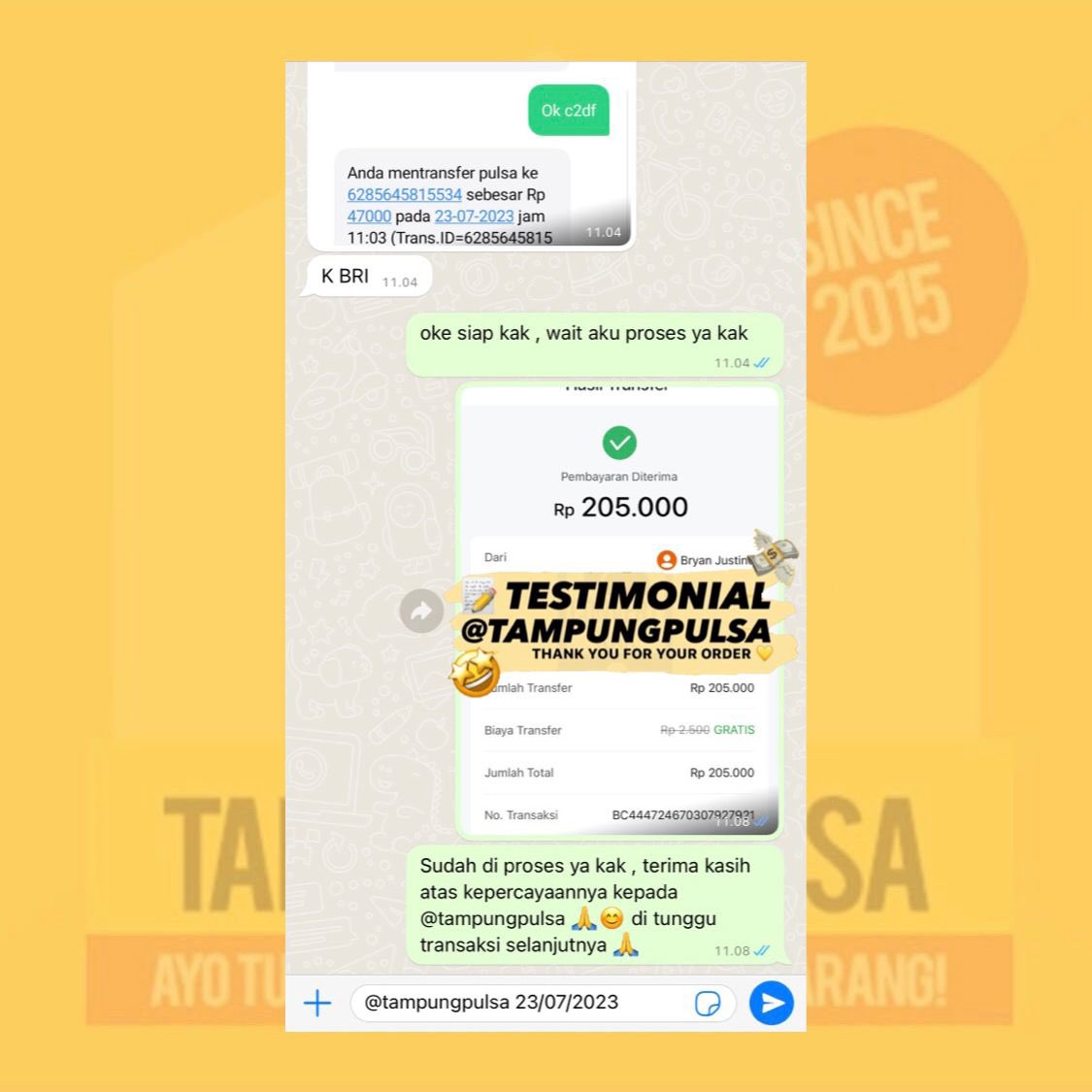tampungpulsa's tweet photo. fresh testi 23.07 ��� #testitampungpulsa

5. cv 247k isat to bri
6. cv 40k xl to spay
7. cv  40k tsel to gopay
8. cv 40k isat mandiri

open cv pulsa / convert pulsa , wa/dm yuk !
☎️ https://t.co/52xv6xte1d ( 300+ tags on getc0nt4ct )

#zonauang #zonajajan #zonaba https://t.co/se0MWxgjCI