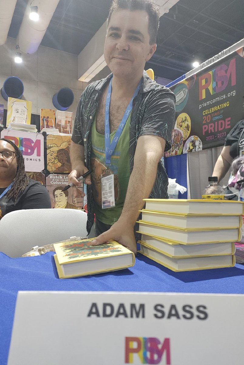TheAdamSass's tweet photo. By the time I got down to the convention floor for my signing and giveaway, the line was already snaked around the floor. If I didn’t have a job to do, I would’ve cried.

Putting my debut out in 2020 was lonely as hell. I’ve been waiting years for THIS moment. 🥹 https://t.co/bUipT9IkVm