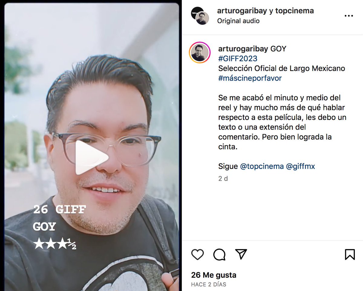Nuestro amigo <a href="/ArturoGaribay/">Arturo Garibay / Cine & Editorial</a>, para <a href="/TOPCINEMA/">TOPCINEMA</a>, nos deja una reseña de #Goy, la ópera prima de <a href="/santiagofilm/">Santiago Salinas</a> que forma parte de la Selección en Competencia del <a href="/giffmx/">Guanajuato Film Fest</a> #GIFF2023:

👉 instagram.com/reel/Cu-kFMhpj…