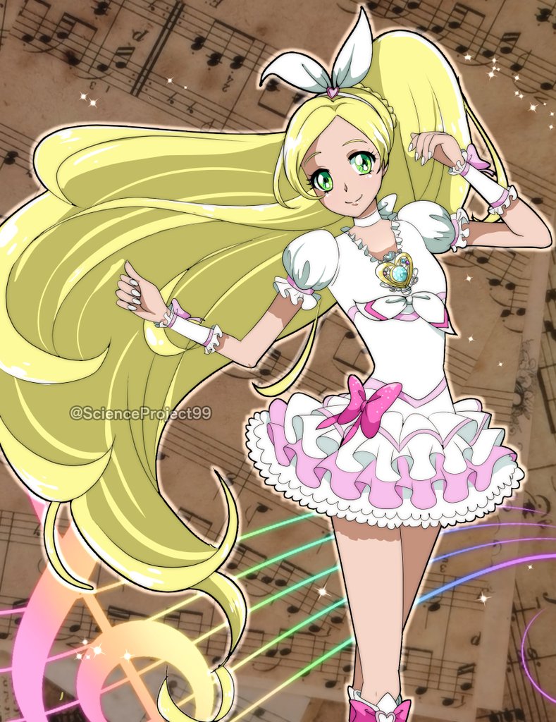 SciProj99's tweet photo. Cure Rhythm fan art. 🤍🎼
#Precure #キュアリズム https://t.co/p0ojyhNbUR