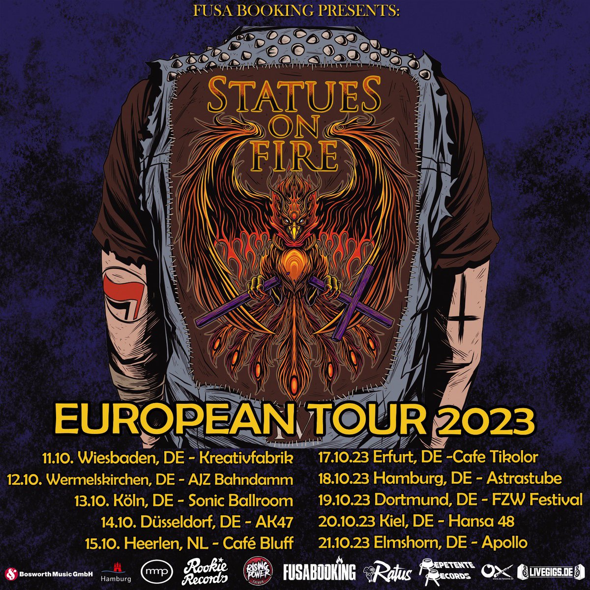 Tour europeia do <a href="/statuesonfire/">Statues on Fire</a>