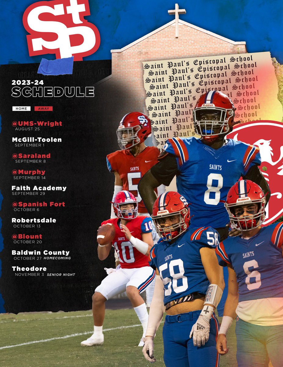 2023 St. Paul’s Football Schedule!