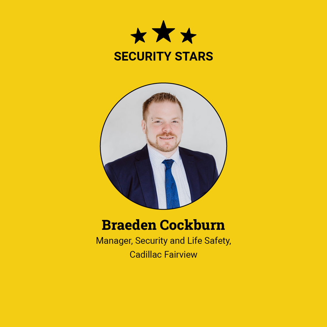 guard_training's tweet photo. Meet Braeden Cockburn, manager of security and life safety at Cadillac Fairview! Braedenโs favorite part of security is that every day is unpredictable and different. Want to start a career in security? Discover our course: https://t.co/VKbKE7lfsY
#securityguardtraining https://t.co/STlMByiIYC