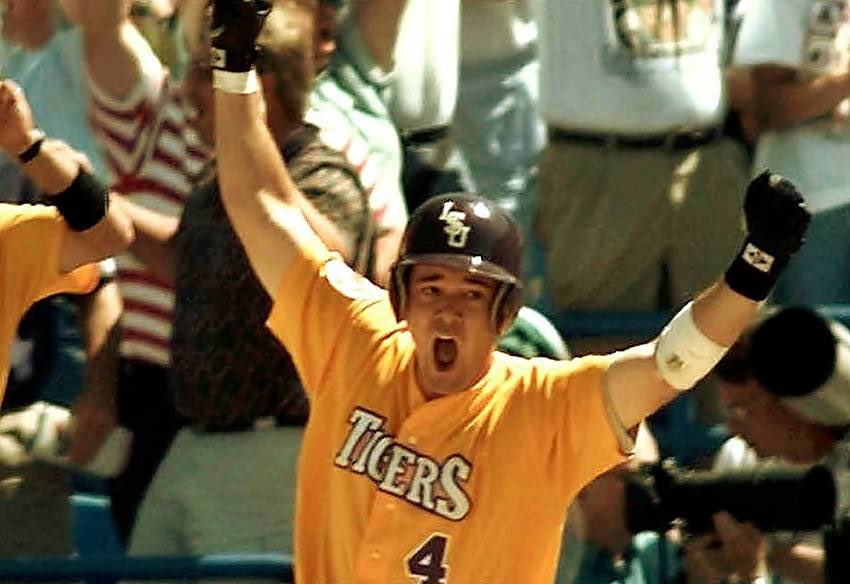TruthPlusMedia's tweet photo. LSU baseball has won seven national championships including the most recent one in Omaha.

Arguably the most remarkable champ was the ‘96 team, which won on a two out, ninth inning HR by walk-on Warren Morris. 

The latest episode of Inside Baseball explores that story! https://t.co/y7r1sSp5vm