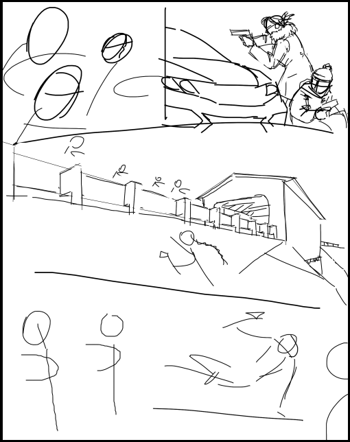 MochaKimono's tweet photo. Page 31 WIP. You can tell those are zombies by the arms 😂 https://t.co/D3sjS39X3h