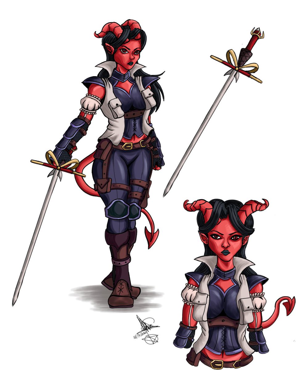 Der_Darkopff's tweet photo. Tiefling #oc "kaleia"
Estoy libre para comisiones

#dnd #dndcharacter #dnd5e #5e #tiefling #draw #drawing #dibujo #dibujodigital #bloodhunter #rogue #charactersheet #characterdesign #originalcharacter #dndart #ocart #dungeonsanddragons #digitaldrawing #digitalart #comic #comicart https://t.co/TjKdQYSLoE