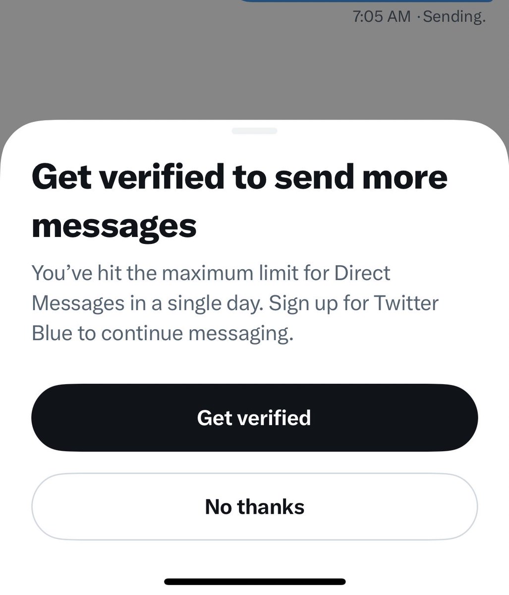 I just woke up and sent some messages to my Gc then i got this.... MUSKY!!! 20 is the max count for DMs?? 
ARE YOU FUCKING KIDDING ME!!!🤬