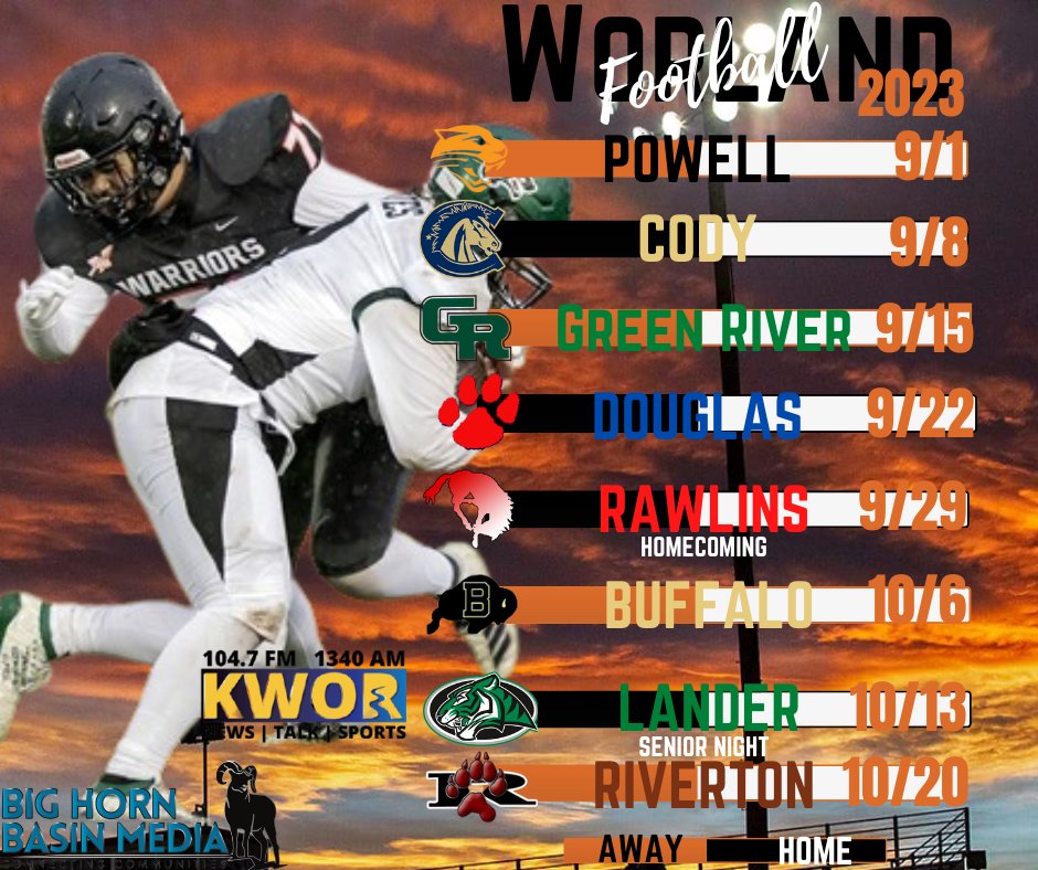 The 2023 Worland Warrior Football Schedule mybighornbasin.com/the-2023-worla… <a href="/WorlandWarriors/">Worland Warrior Activities</a>