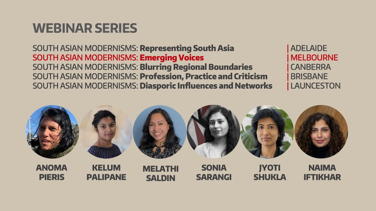 Join us for the next session in our webinar series:
'SOUTH ASIAN MODERNISMS - Emerging Voices'
Thursday 27 July 6.30pm (Melbourne) | 2 pm (Delhi)
#Webinar Zoom Link :: lnkd.in/gHUcxxV7 
-
#SouthAsia #Architecture #Modernism
#WomenInArchitecture #WomenEmpoweringWomen