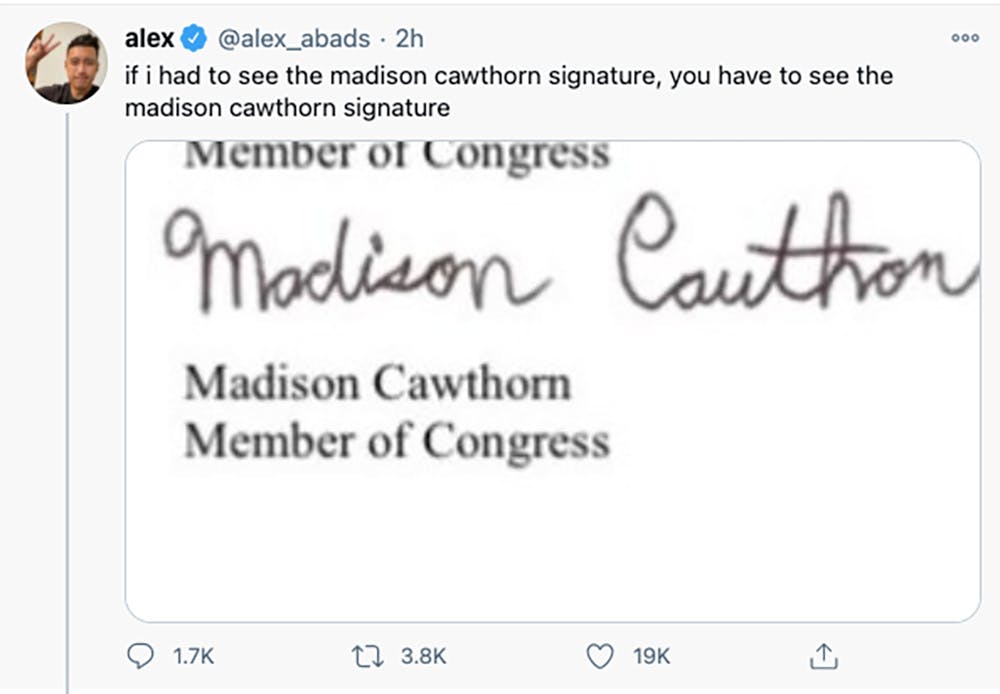 RT @kingofkings0247: @NotHoodlum That reminds me of when Madison Cawthorn spelled his name wrong. https://t.co/eJM4ltYDwX