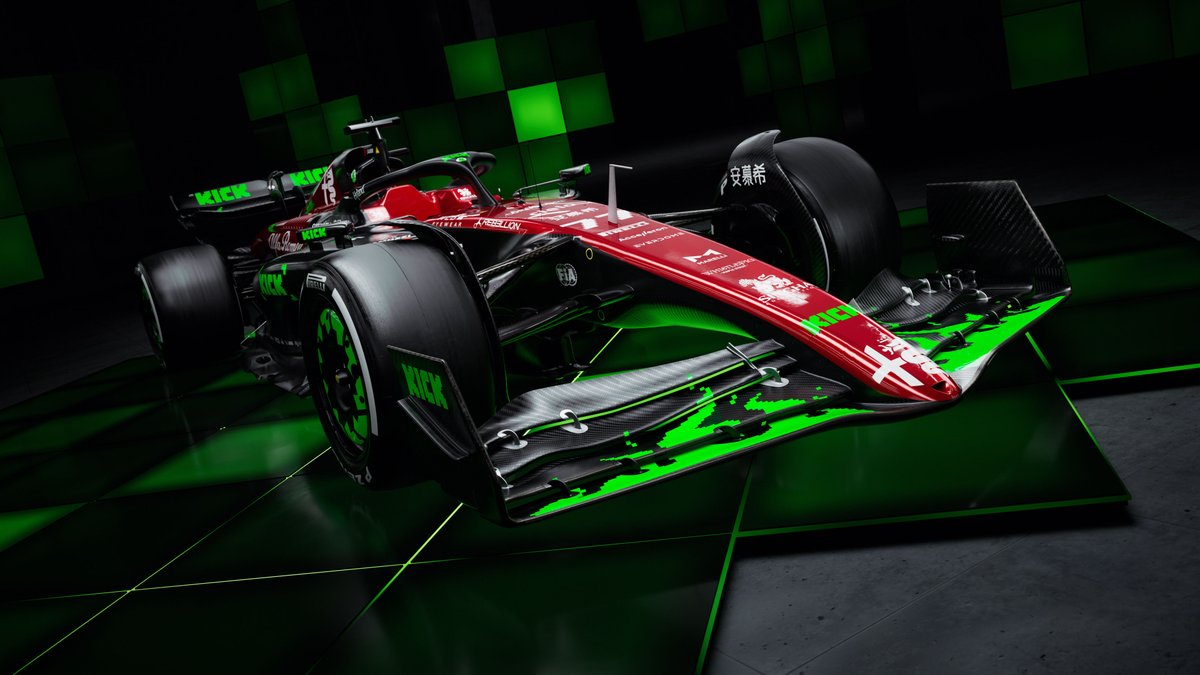 F1 racing team Alfa Romeo has redone their Kick sponsored car for the ...