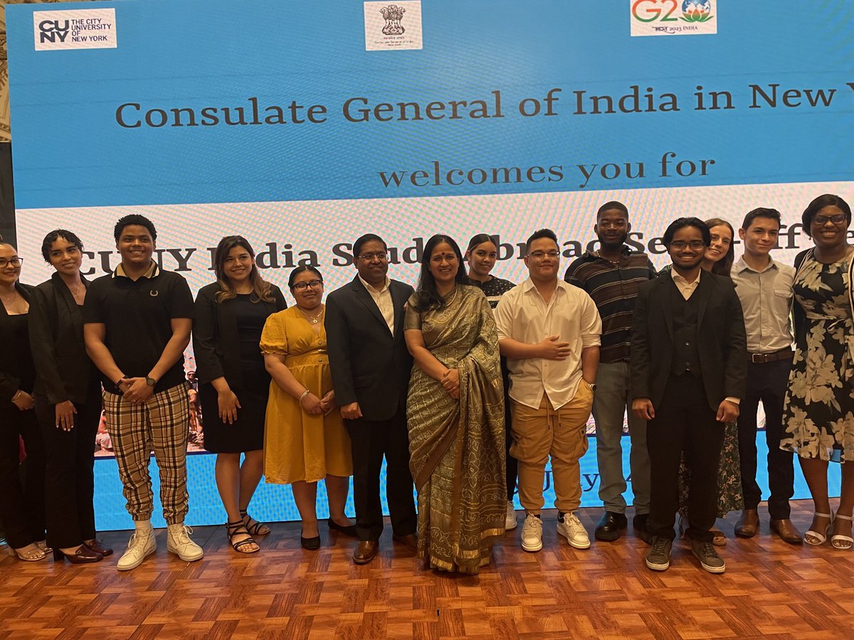 Thank you to Consul General of India@NYC for this evening’s reception at the Consulate for CUNY students traveling to India for summer research.