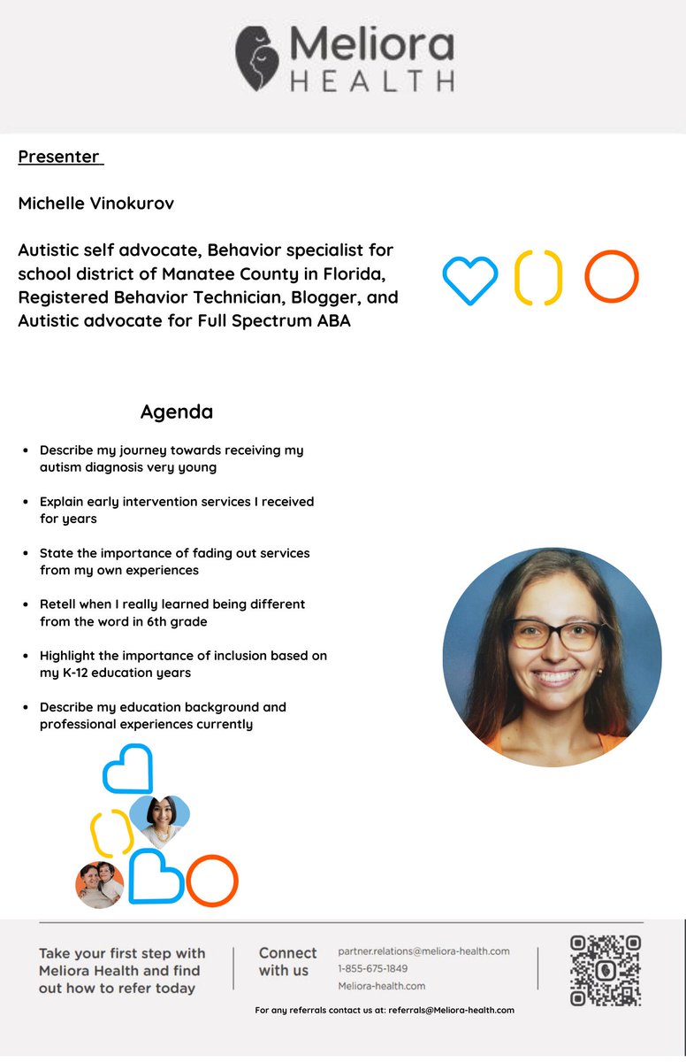 SelfAdvocateMV's tweet photo. I'm virtually presenting about my journey with Autism this Friday at noon for Meliora Health!! Can't wait to present for all in your company! #keynotespeaker #ExceptionalShell #TheWorldofAutism
@NJAutismThinkT @DisruptEdToday @FullSpectrumABA @DrMBEdmunds @ProfJPizzo @OBsepag https://t.co/FV0724Gllj