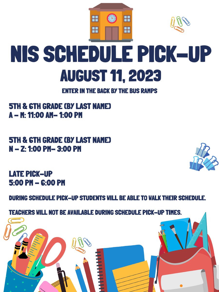 TISDNIS's tweet photo. 🗓️Save the Date for our Schedule Pickup in August! We are so excited for the 23-24 school year! https://t.co/8dA3anwGRR