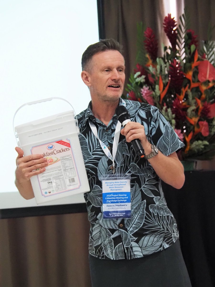 #HappeningNow #Watersecurity💧| SPC's Dave Hebblethwaite presents on measuring water security  at the Managing Water Scarcity through Strengthened Water Resources Management project regional steering committee meeting. <a href="/spc_cps/">Pacific Community</a> <a href="/MFATNZ/">New Zealand Ministry of Foreign Affairs & Trade</a>