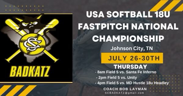 coachBobLayman's tweet photo. Heading to USA Softball Nationals!! https://t.co/iLK72B4aVe