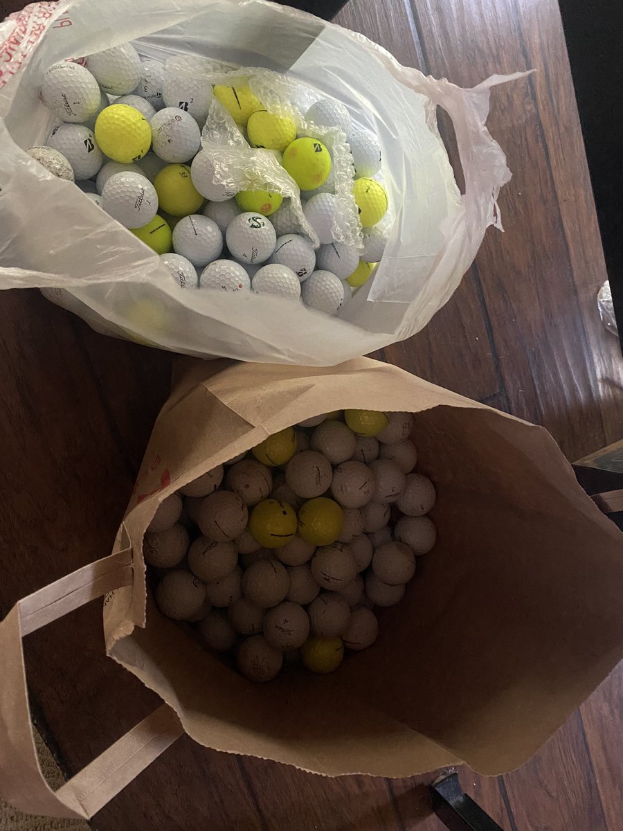 400+ golf balls found in 2 months of work. over 150 ProV1s. 100+ taylormade. 30+ AVX. assorted quality shit beyond that 

should last the rest of my life since i only lose 3-4 a round