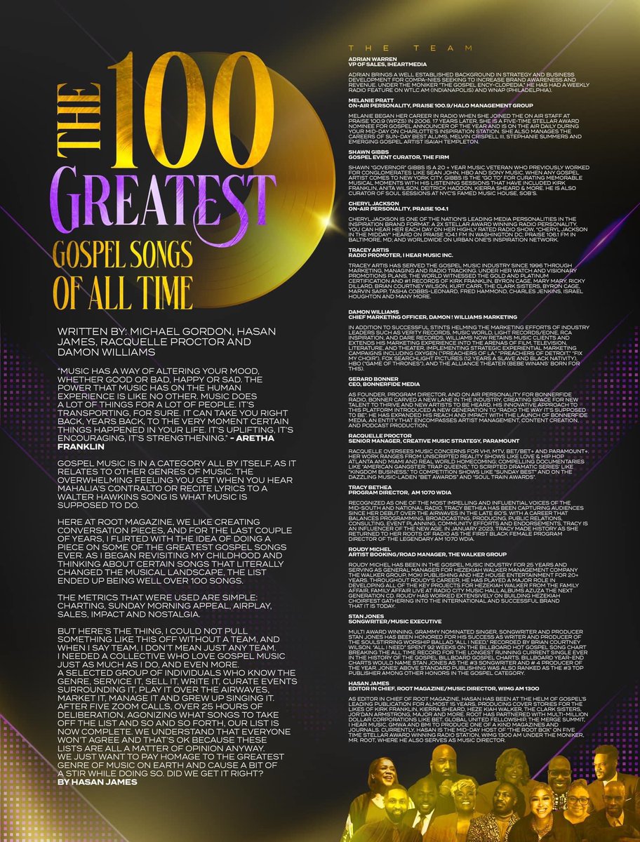 MrAWarren's tweet photo. So a team of us got together under the direction of @RootMagazine, and decided that we compile a list of the 100 Top Gospel songs of all time.🤦🏿‍♂️ What an undertaking?!! https://t.co/XNRGJQoXjN