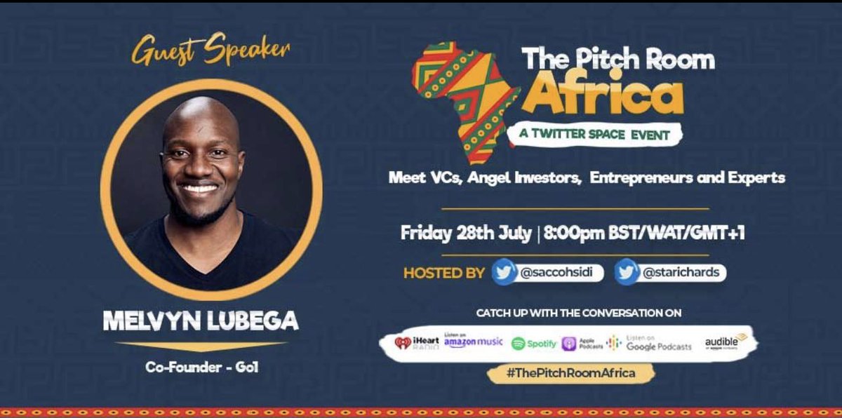What does it take to build a billion-dollar tech company in Africa?

<a href="/MelvynLubega/">Melvyn Lubega</a>, co-founder of Go1, South Africa's first unicorn valued at +$2B, will join us on #ThePitchRoomAfrica.

Friday, 28 July 2023, 8:00 PM GMT+1 

Sign up:

lu.ma/1xf94dg6

Don't miss this