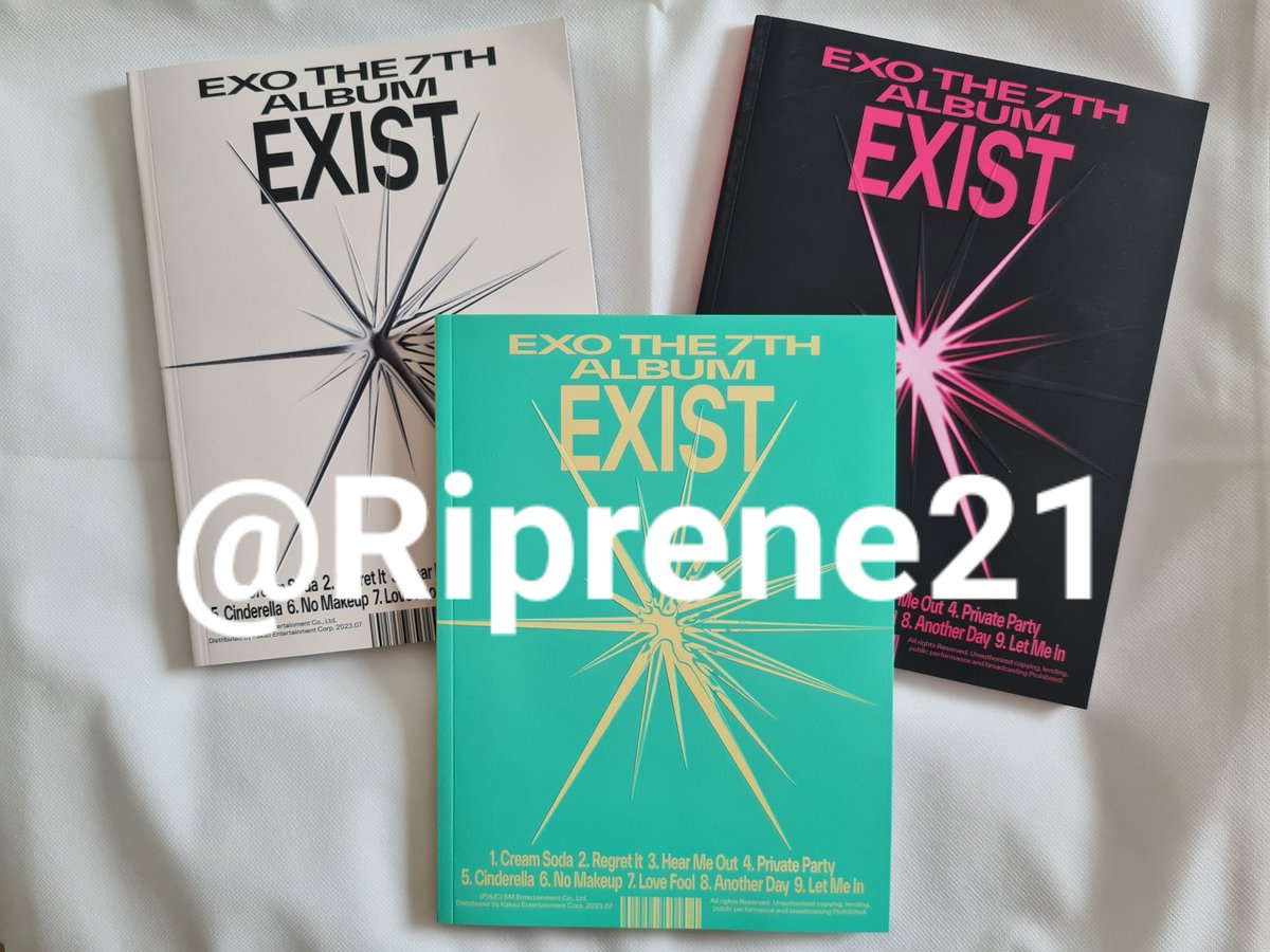Riprene21's tweet photo. WTS 🇲🇾
EXO "EXIST" unsealed Photobook albums
E Ver ✅️
X Ver ✅️
O Ver ✅️ 
(Fcfs)

❤️ PB + CD only (no inclusions &amp; no PC)
❤️ on hand
🏷 1 copy - RM32 (incl. postage to WM)
🏷 RM 85 for 3 Vers (incl. postage to WM)

#pasarEXO #pasarEXOmy https://t.co/OI2sFQNzD8