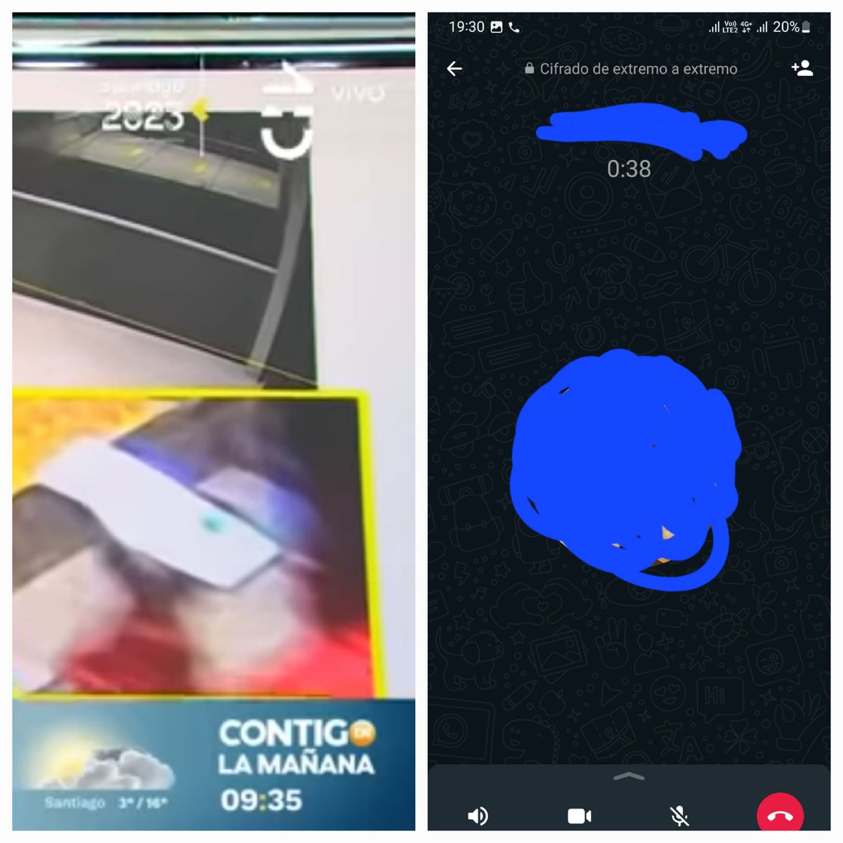ignacia314's tweet photo. 1era  se ve q es una video llamada se ve una fig. muy parecida a Min Jackson (ver originales) 2da  así se ve una llamada de wsp y nos dicen que siempre fue una llamada y NO UNA VIDEO LLAMADA @adnradiochile @biobio @jgalemparte @Meruanista @jananeme @gonzalofeito @AldoDuqueSantos https://t.co/69TyIDDWIs