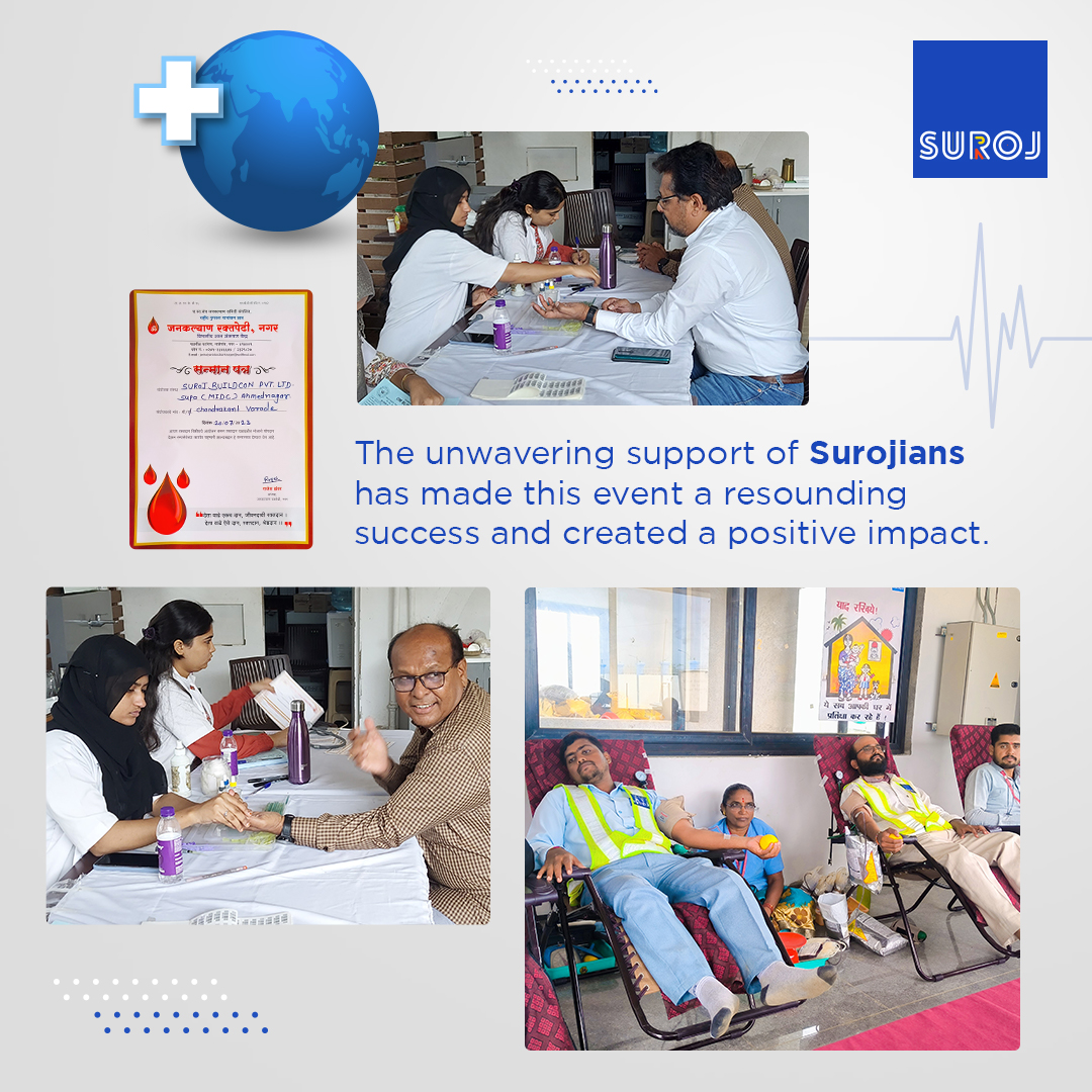TeamSuroj's tweet photo. At Suroj, we celebrated our Honourable Director's birthday by organizing a Blood Donation Camp at HQ and sites. Together, we collected 475 blood samples, and we honor all the selfless blood donors who contributed to this cause. #AlwaysCommitted https://t.co/3EJJcc54fT