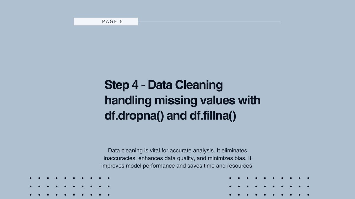 xythondata's tweet photo. "🚀 Mastering Pandas for Data Manipulation in 7 Steps! 🐍🐼 Unleash the power of pandas to clean, filter, and transform data like a pro. 📊 Embrace real-world data challenges and become a data-driven problem solver! 🌐 #DataScience #Pandas #DataManipulation #DataAnalysis" https://t.co/QKUXYfYG5r