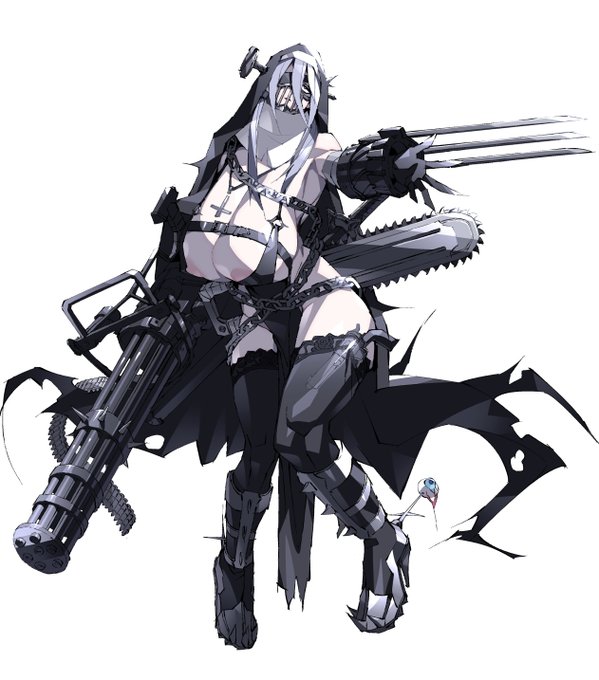片腕ガトリングサイボーグシスター(ドイツ製)描いた 