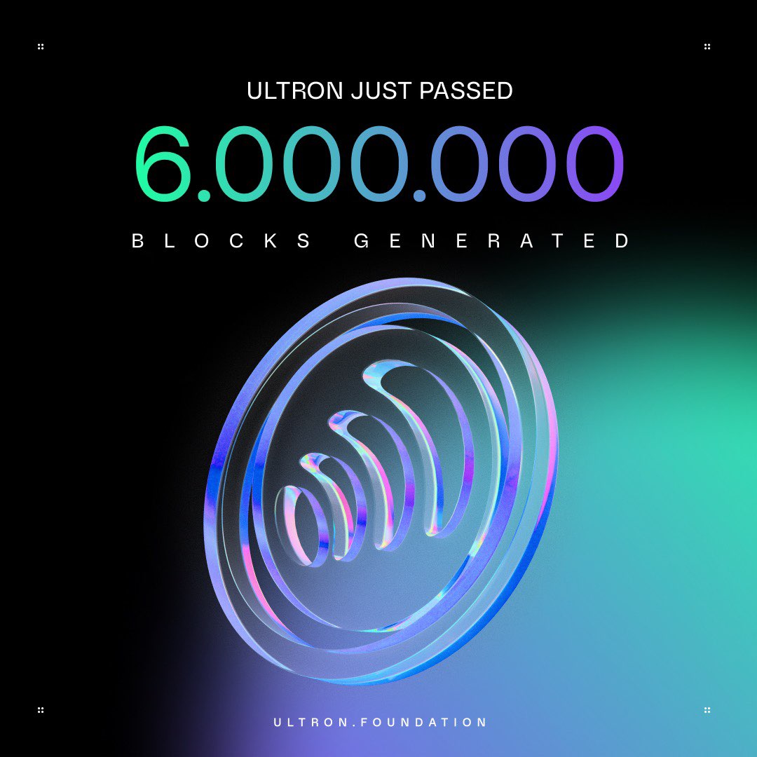 ultron_found's tweet photo. 🚨🎉 MILESTONE ALERT: 6.000.000 BLOCKS AND COUNTING! 🚀

⚡️ The Ultron chain is unstoppable, hitting another milestone - 6 MILLION BLOCKS generated and counting!

Read more 👇