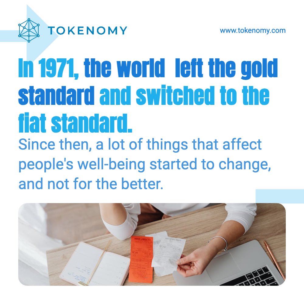 tokenomy's tweet image. Explore the dramatic shift from the Gold Standard to Fiat Standard in 1971 and witness its profound impact on our lives!
#fixmoney #fixtheworld #makeadifference