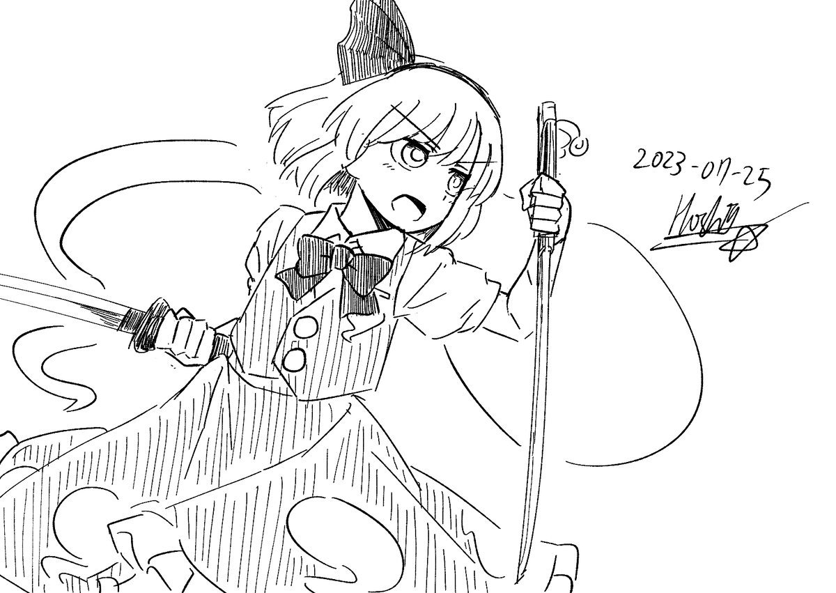 ヨウムちゃんらくがき #魂魄妖夢 #東方Project