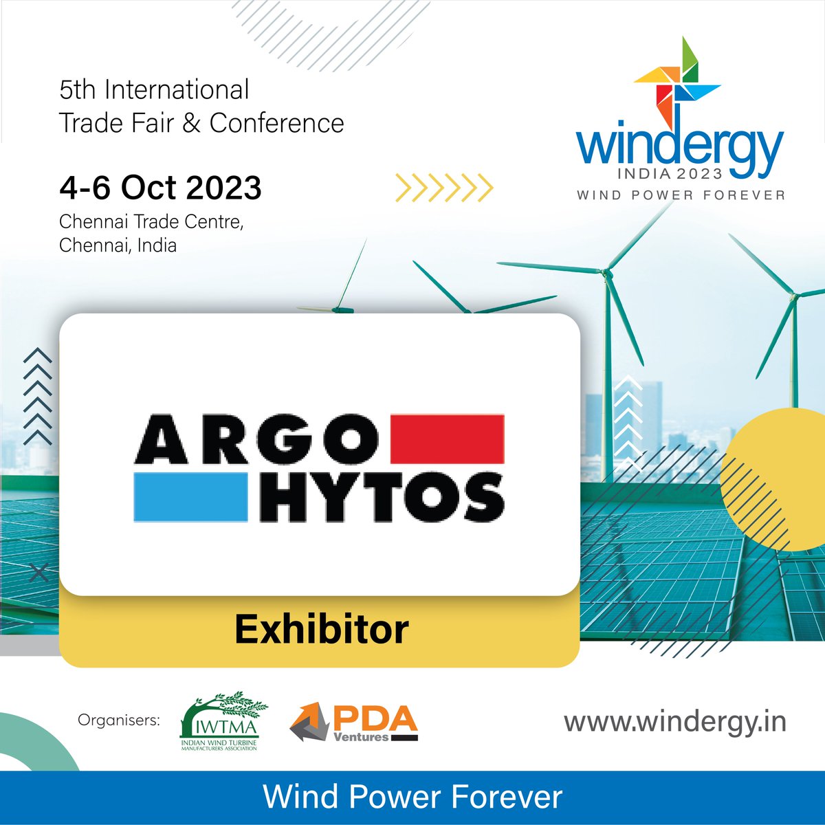 windergy_india's tweet image. Windergy India 2023 welcomes ARGO-HYTOS as an exhibitor!

Wind power solutions from ARGO-HYTOS can be tailored to fit various aspects of wind turbines, hydraulic systems, Oil Service Units, and other components.

#ARGOHYTOS #FluidTechnology #Hydraulics