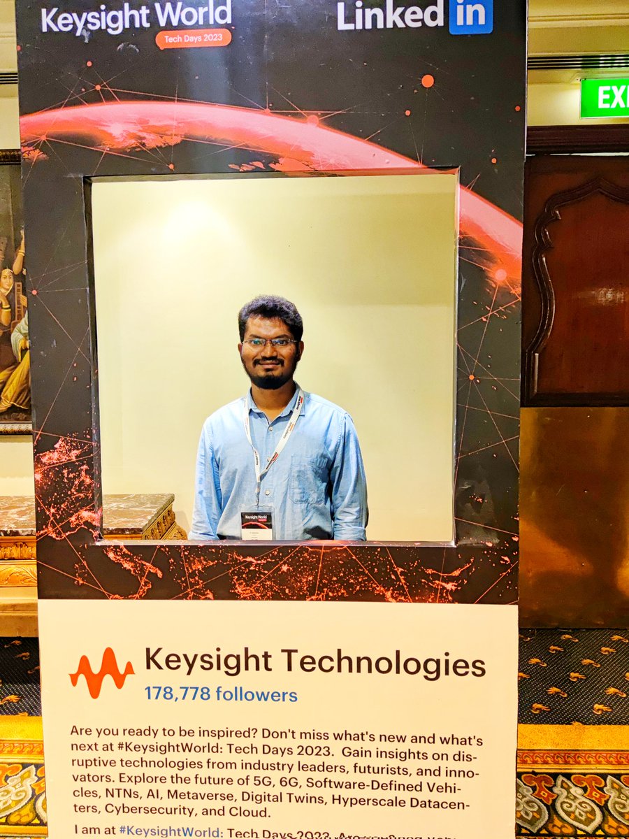sravan_t5's tweet image. I am at #KeysightWorld: Tech Days 2023 .
#theleelapalace #bengaluru .
#keysight #KeysightWorldIndia #5G #6g #ai #cloud