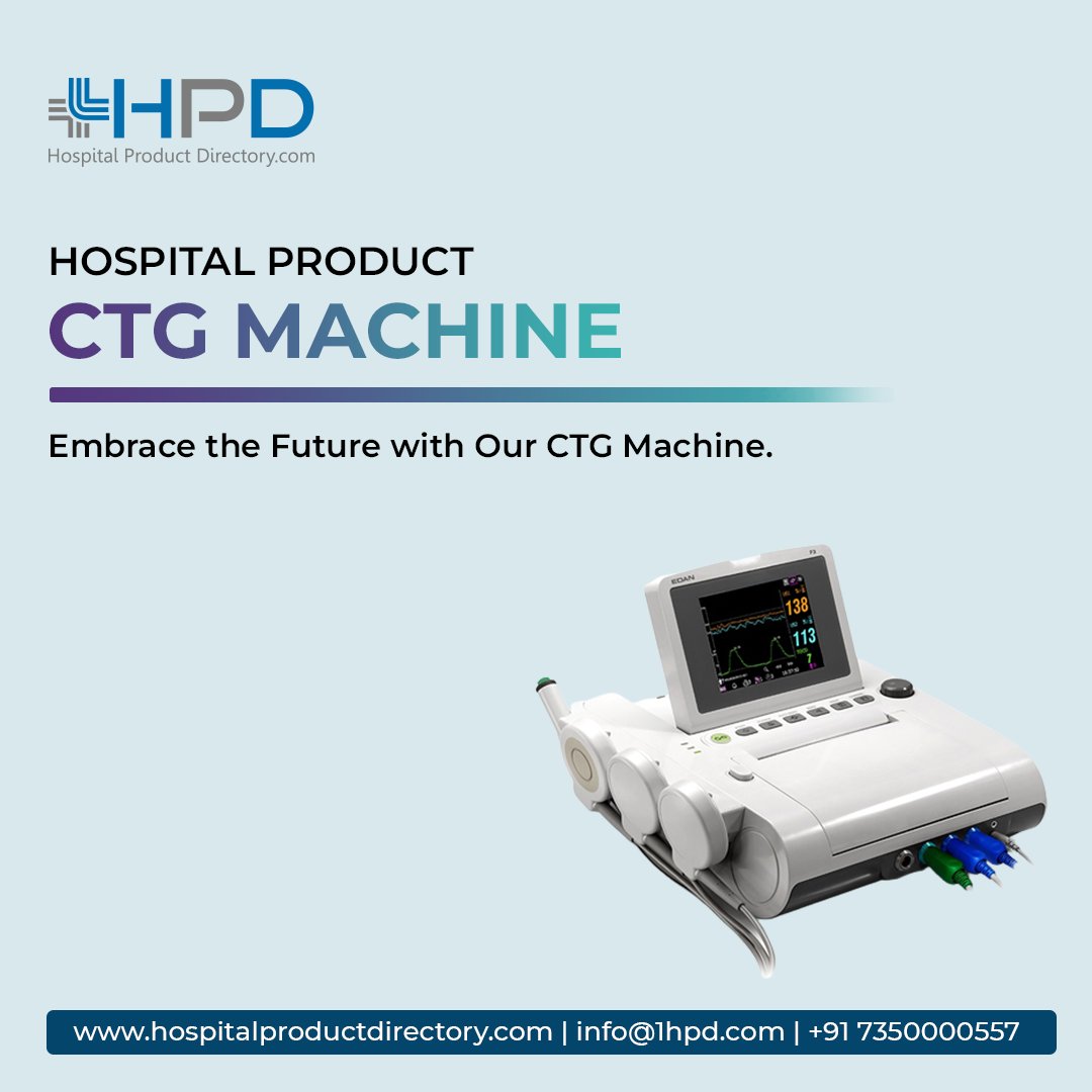 hosproducthub's tweet image. CTG machines (Cardiotocography) monitor fetal heart rate and uterine contractions during pregnancy. Hospital product directory includes reliable CTG Machine suppliers from India.

Visit Us:- bit.ly/3Dc4bRv

#CTGMachine
#HospitalProductDirectory
#Cardiotocography