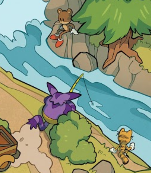 In IDW's Sonic the Hedgehog #45, Garfield can be spotted with his best friend, Pooky.
