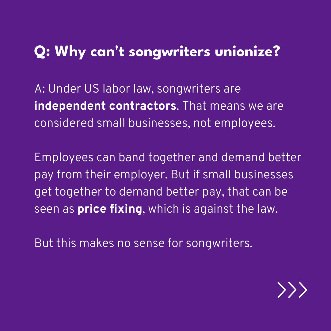 wearesona_'s tweet photo. Why can't songwriters unionize?
Let’s break it down.

#songwritersfirst #musicarmy #wearesona #musicunion #songwritersunion 

For more: https://t.co/MSrX3rbqFa https://t.co/vhzCwyjFUx