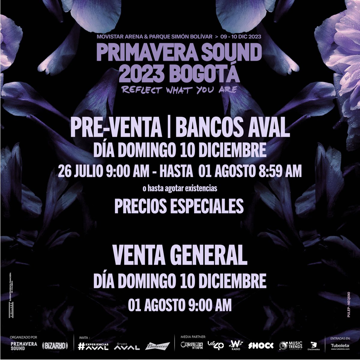 Primavera Sound Preventa exclusiva Bancos Aval – 26 JULIO – 9 AM hasta 1 de agosto 8:59
turismolatam.com/post/primavera…