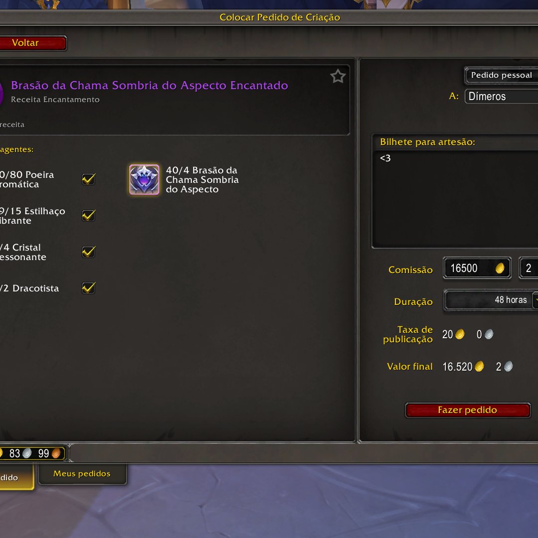 dimerostv's tweet photo. Sobre profissões no WoW e a ganancia capitalista dos jogadores...
Ninguém fez pra mim, fui lá, aprendi, paguei pra mim e fiz🥰
Quem lucrou?! 🧐
#WorldOfWarcraft🗺️ #FracturesInTime⏳ #Dragonflight🐉 https://t.co/r385cg7RR9