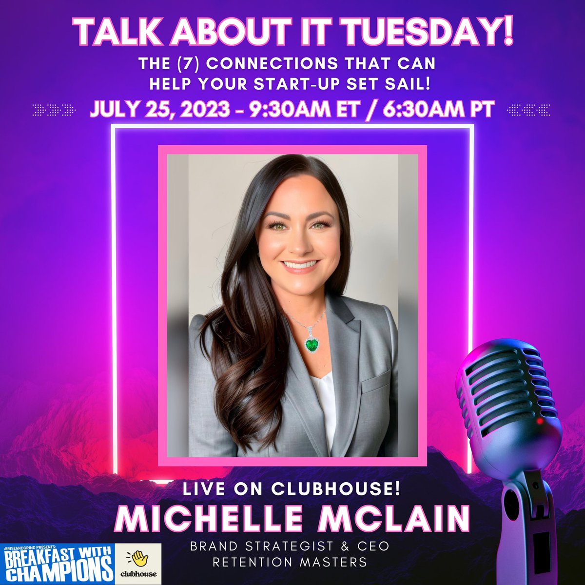 🚀 Join me tomorrow morning at 9:30 AM ET / 6:30 AM PT for a game-changing segment on <a href="/BWChampionsClub/">Breakfast With Champions</a> - Live on #Clubhouse! 🍳 🥞☕️ 🌅💰 

See you there! 💚 #WeRiseTogether

#MichelleMcLain #FYP #BreakfastWithChampions #RetentionMasters #BrandYourselfToWin