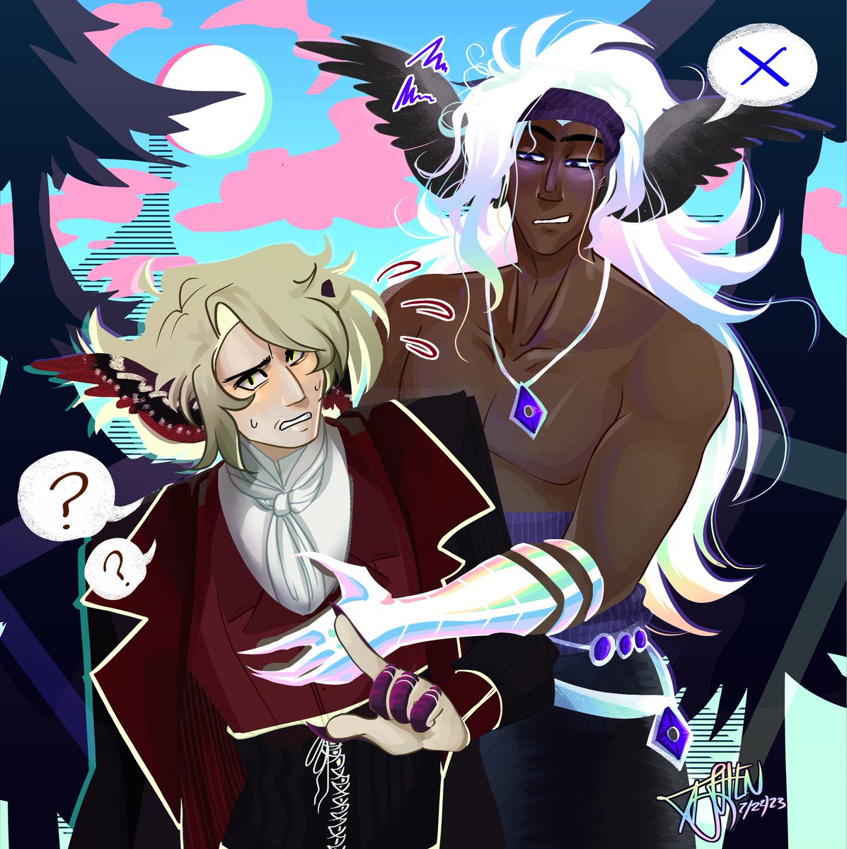 some experimental art! :D a couple of me ocs