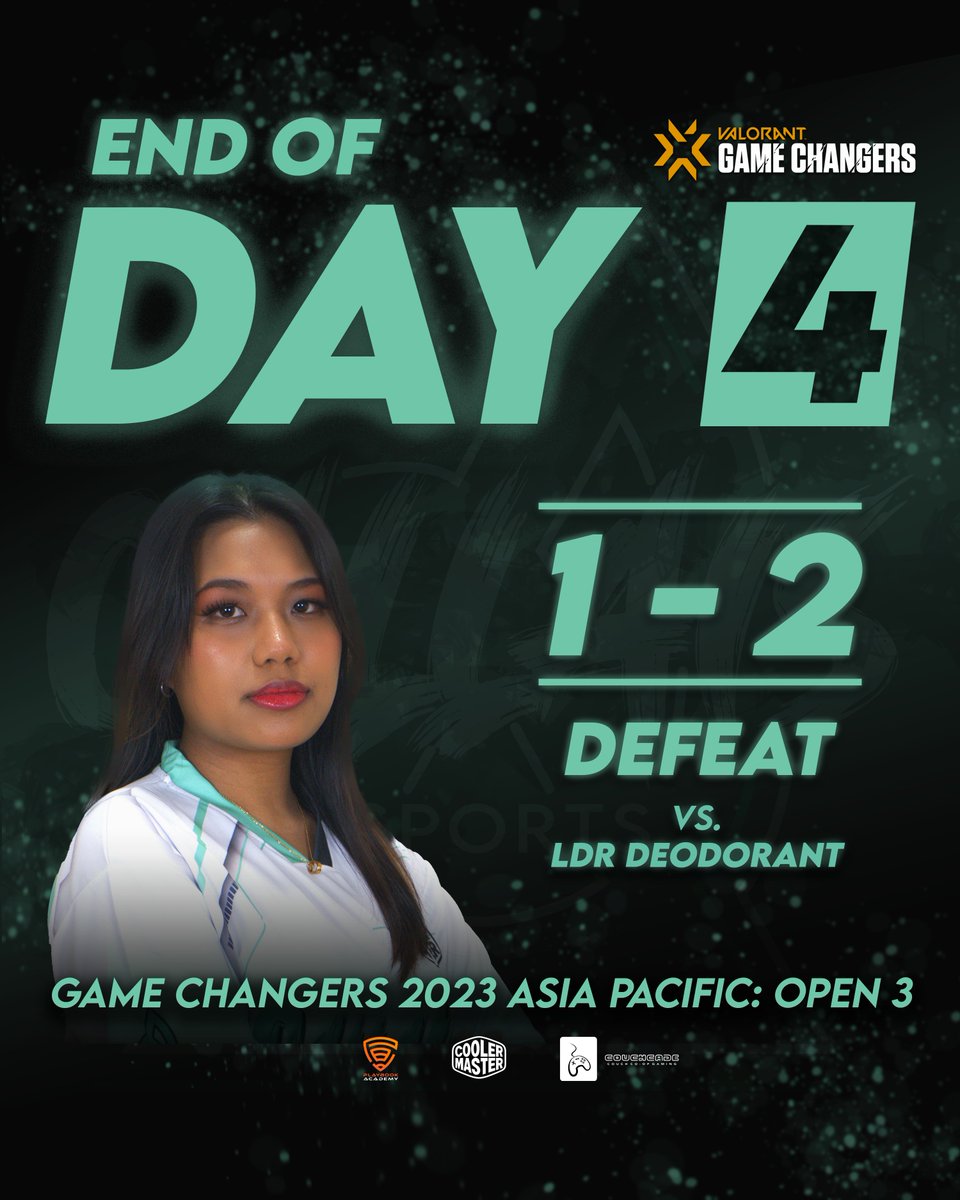 Day 4 ended in #CALSTELLA securing 2-0 victory vs Autterx Zera over a forfeit and 1-2 defeat against LDR Deodorant.

#CALEVOLVE #RisingToTheTop #valorant #esports #tournament #vctgc #valorantapac #apac #vctgamechangers