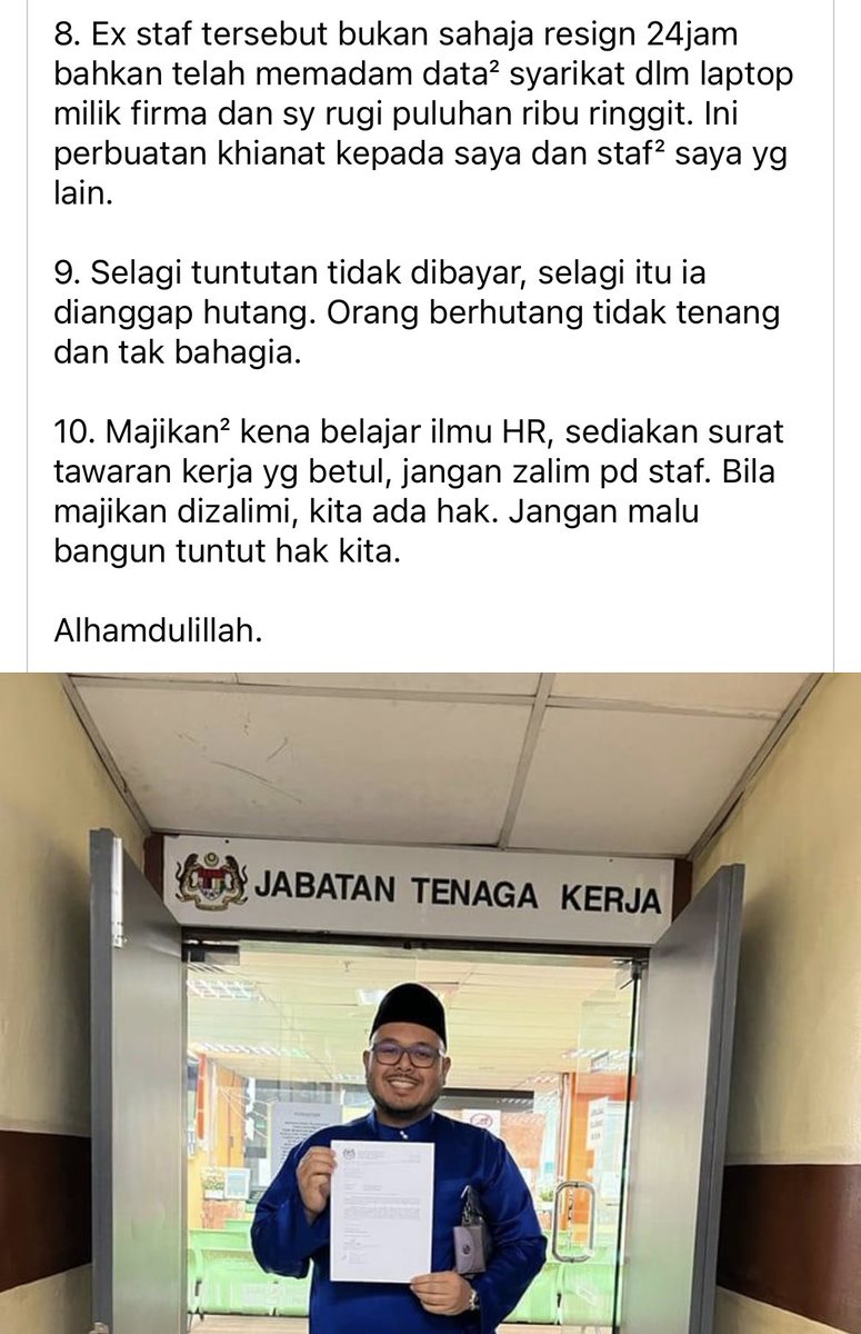 magmalaya's tweet photo. Ex staff khianat boss. 

Link penuh di tweet kedua. https://t.co/GqQ6sA8Ms0